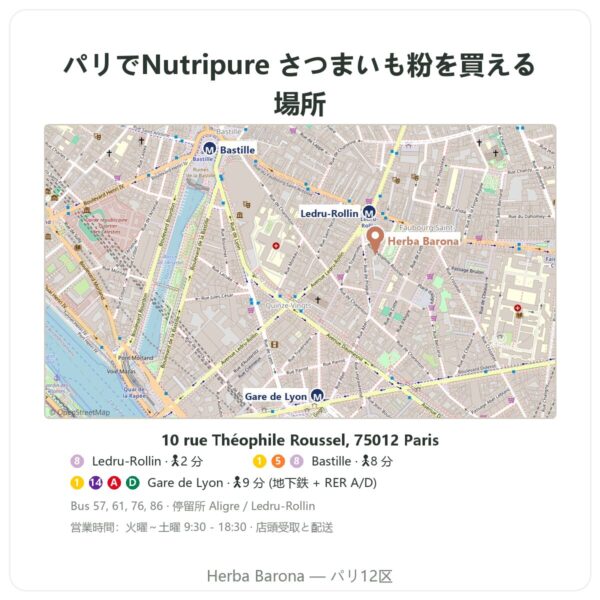取扱店 Nutripure オーガニック さつまいも粉 – 750g - Herba Barona Paris