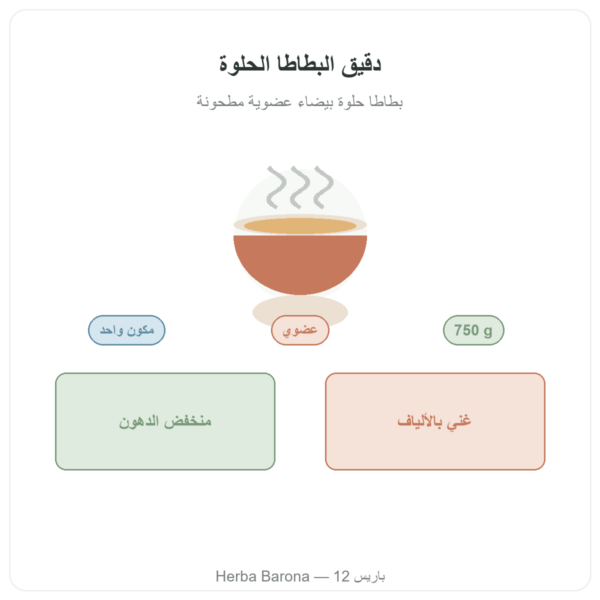 دقيق البطاطا الحلوة العضوي Nutripure – 750 غ تقديم Paris Herba Barona