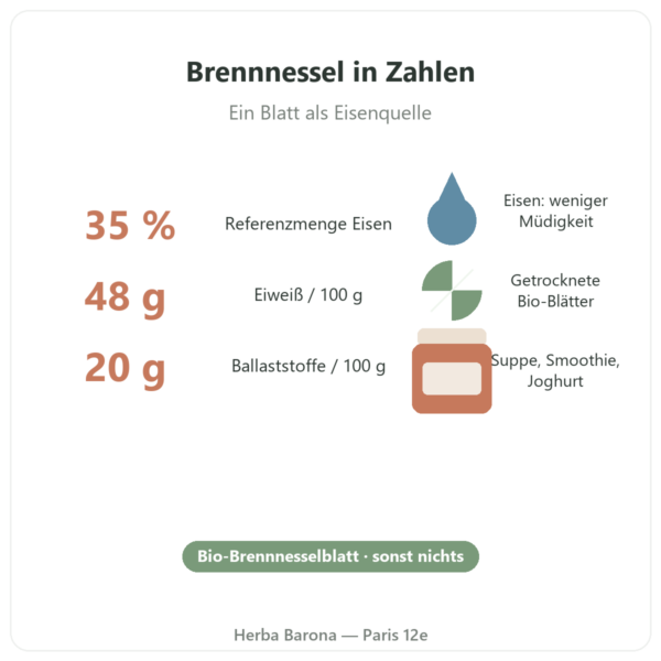 Bio-Brennnesselblätter Pulver Nutripure – 150 g Vorteile und Fakten Paris Herba Barona