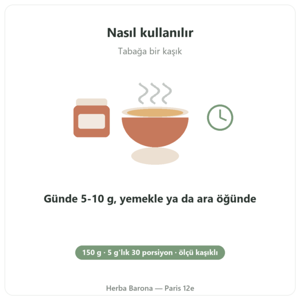Organik ısırgan otu yaprağı tozu Nutripure – 150 g kullanım Paris Herba Barona