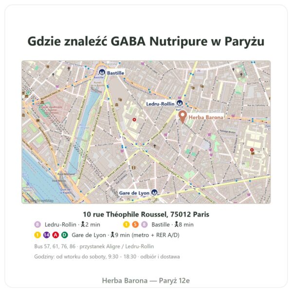 Gdzie znaleźć GABA Nutripure – 180 kapsułek - Herba Barona Paris