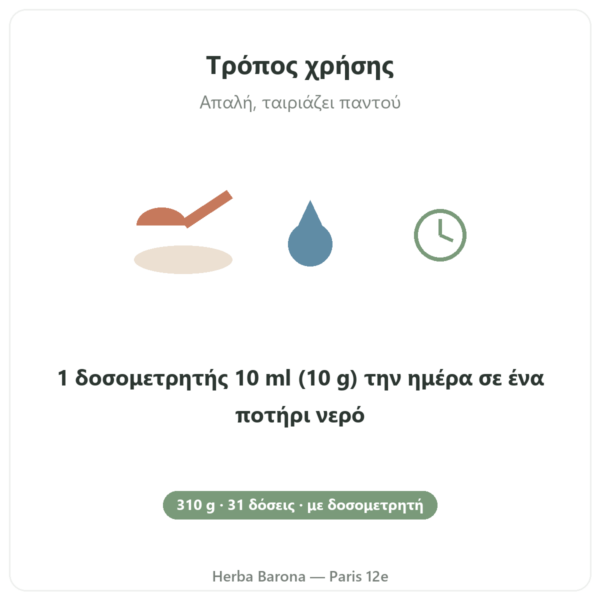 Κρυσταλλική γλυκίνη Nutripure 310 g τρόπος χρήσης Paris Herba Barona