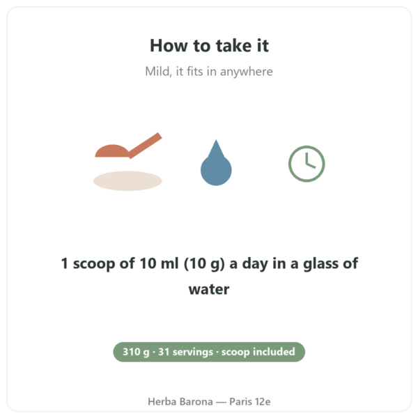 Crystallised Glycine Nutripure 310 g how to use Paris Herba Barona