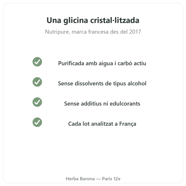 Glicina cristal·litzada Nutripure 310 g qualitat Paris Herba Barona