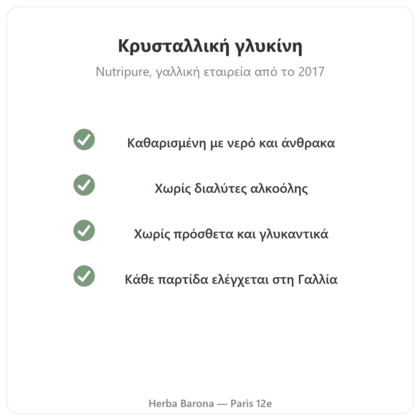 Κρυσταλλική γλυκίνη Nutripure 310 g ποιότητα Paris Herba Barona