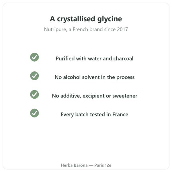Crystallised Glycine Nutripure 310 g quality Paris Herba Barona