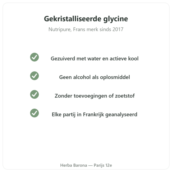 Gekristalliseerde glycine Nutripure 310 g kwaliteit Paris Herba Barona