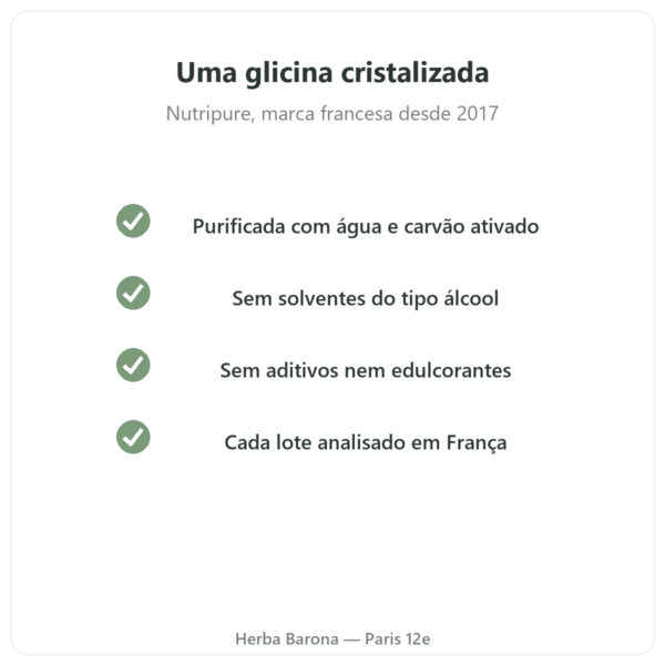 Glicina cristalizada Nutripure 310 g qualidade Paris Herba Barona