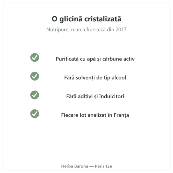 Glicină cristalizată Nutripure 310 g calitate Paris Herba Barona
