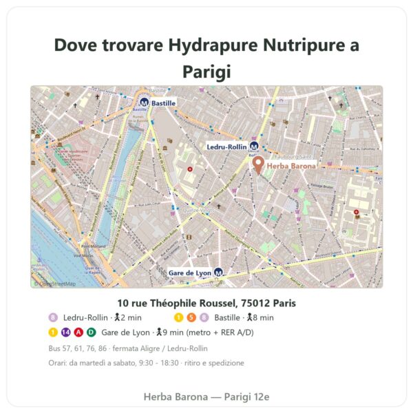 Dove trovare Hydrapure elettroliti Nutripure – frutti rossi – 30 compresse - Herba Barona Paris