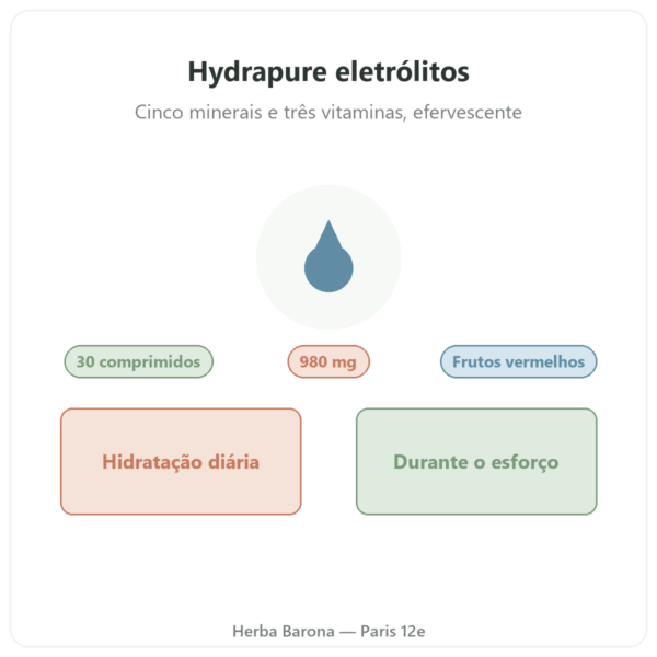 Hydrapure eletrólitos Nutripure – frutos vermelhos – 30 comprimidos apresentação Paris Herba Barona