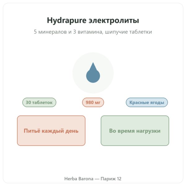 Hydrapure Nutripure, электролиты, вкус красных ягод, 30 таблеток презентация Paris Herba Barona