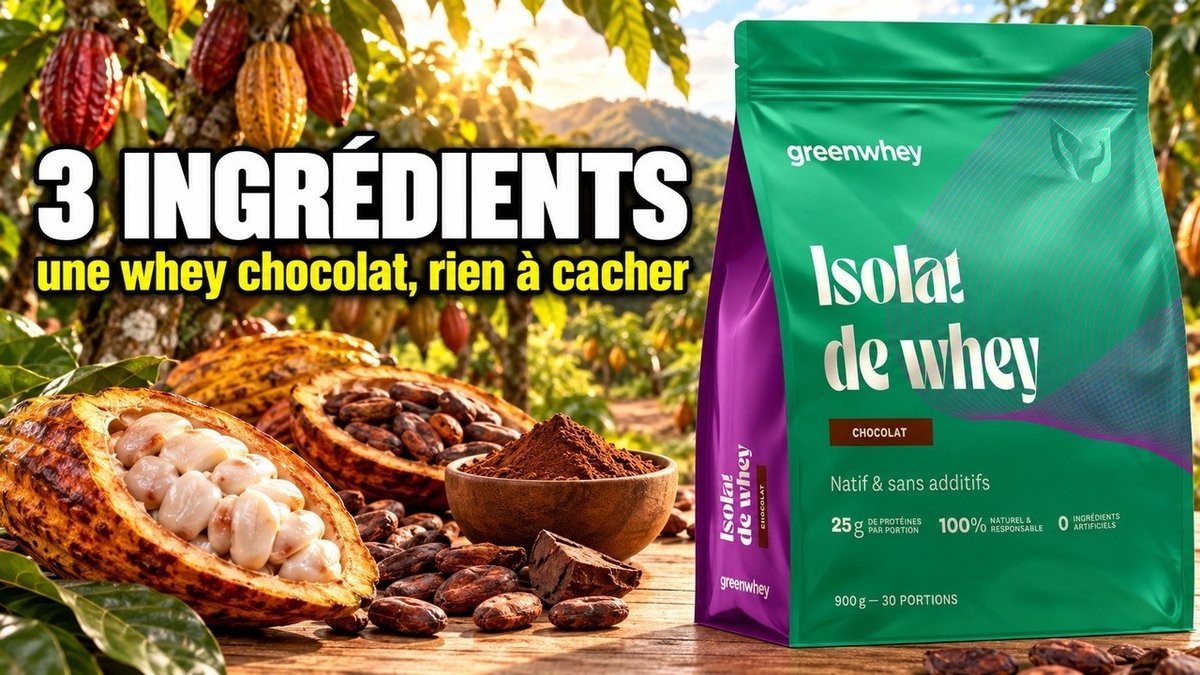 Vidéo Isolat de Whey Chocolat Greenwhey Isolat de Whey Native Chocolat Greenwhey 900 g Paris Herba Barona