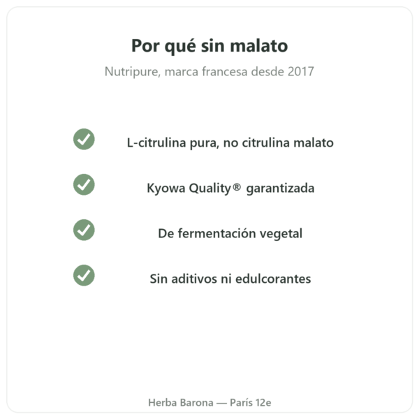 L-Citrulina BioKyowa® Nutripure – 220 g calidad Paris Herba Barona