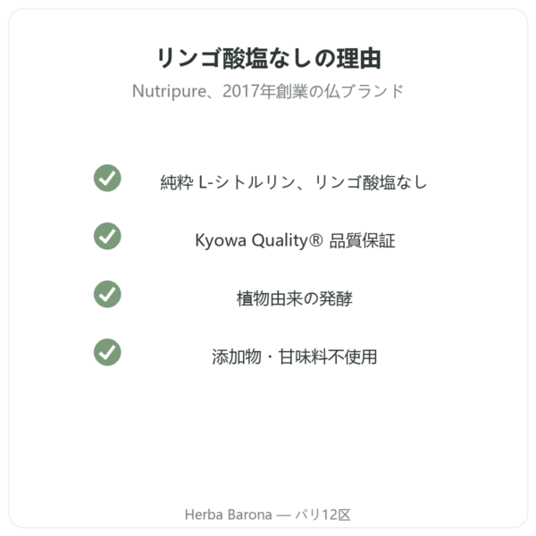 Nutripure L-シトルリン BioKyowa® – 220 g 品質 Paris Herba Barona