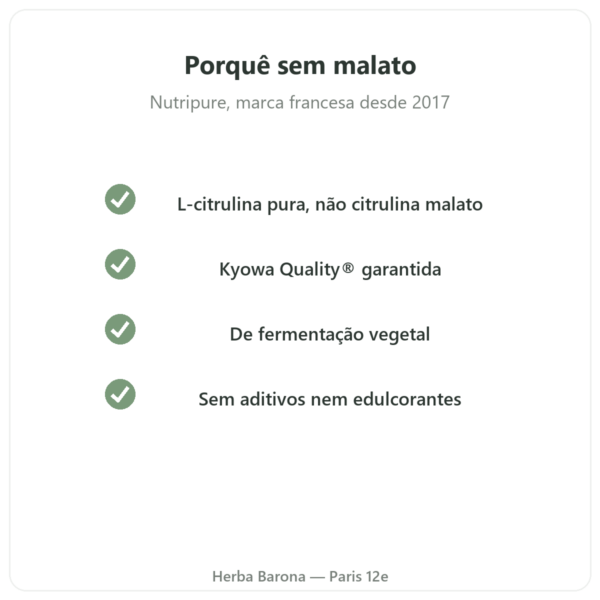 L-Citrulina BioKyowa® Nutripure – 220 g qualidade Paris Herba Barona