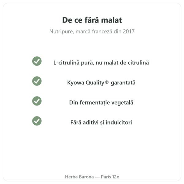 L-Citrulină BioKyowa® Nutripure – 220 g calitate Paris Herba Barona