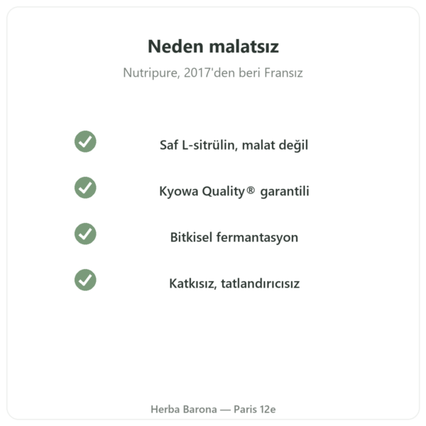 L-Sitrülin BioKyowa® Nutripure – 220 g kalite Paris Herba Barona