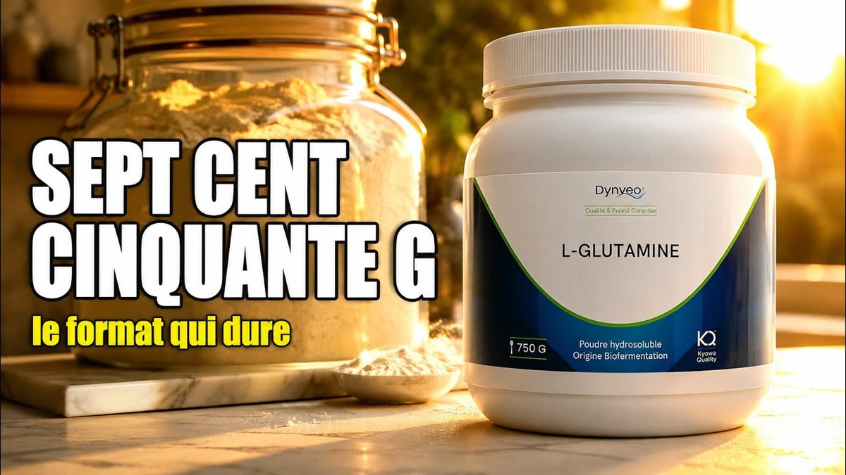 Vidéo L-Glutamine Kyowa 750 g L-Glutamine poudre Dynveo Kyowa Quality 750g Paris Herba Barona