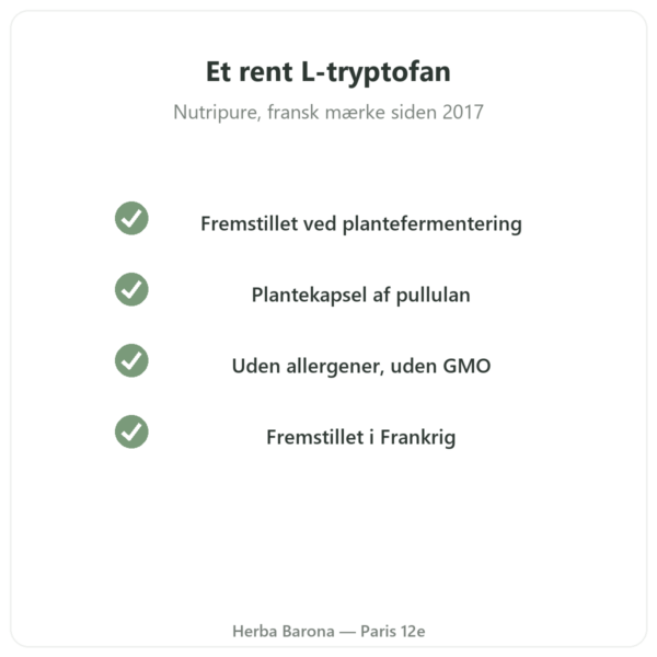 L-Tryptofan Nutripure 90 kapsler kvalitet Paris Herba Barona