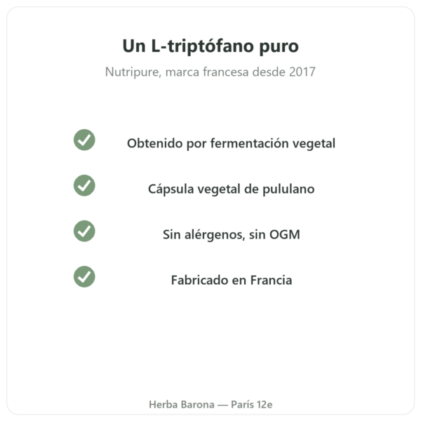 L-Triptófano Nutripure 90 cápsulas calidad Paris Herba Barona