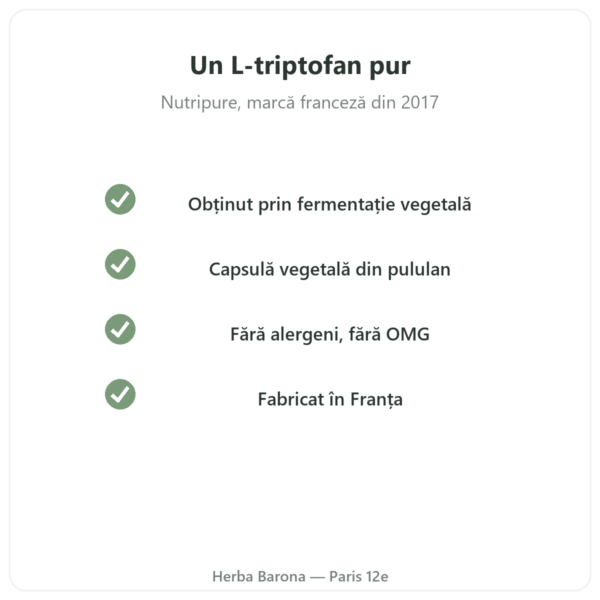 L-Triptofan Nutripure 90 capsule calitate Paris Herba Barona