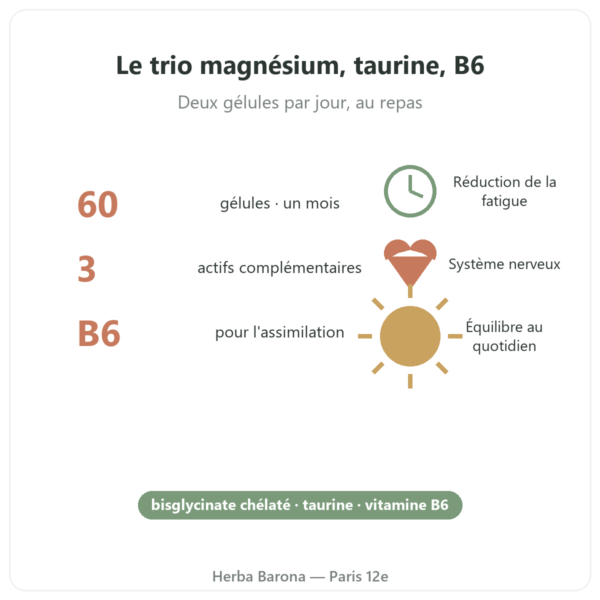 Magnésium bisglycinate 60 gélules Nutripure bienfaits Paris Herba Barona