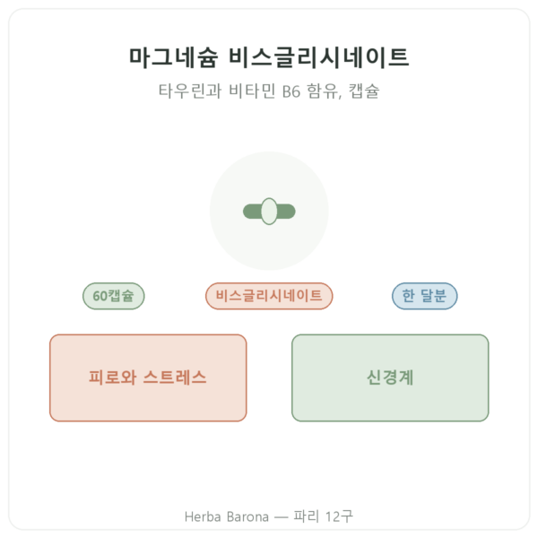 마그네슘 비스글리시네이트 타우린 B6 Nutripure 60캡슐 제품 소개 Paris Herba Barona