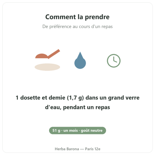 Magnésium³ Poudre 51 g Nutripure mode d'emploi Paris Herba Barona
