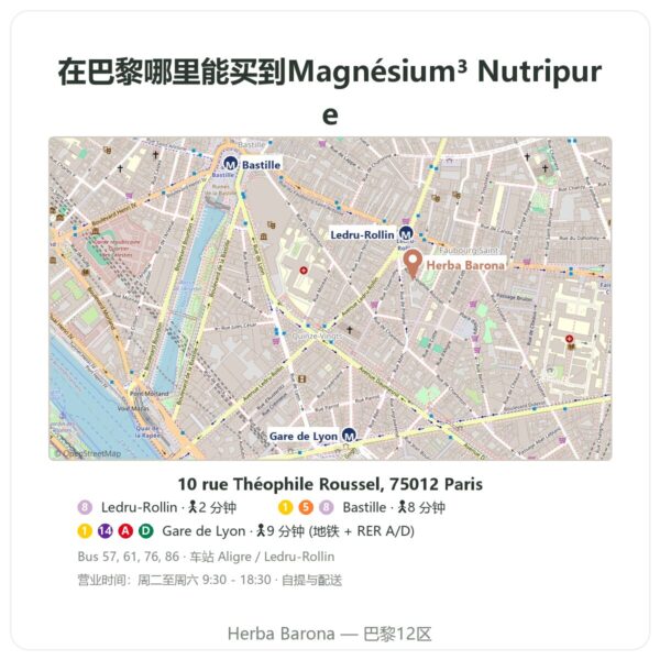 在哪里购买 Magnésium³ 镁粉 Nutripure 51 克 - Herba Barona Paris