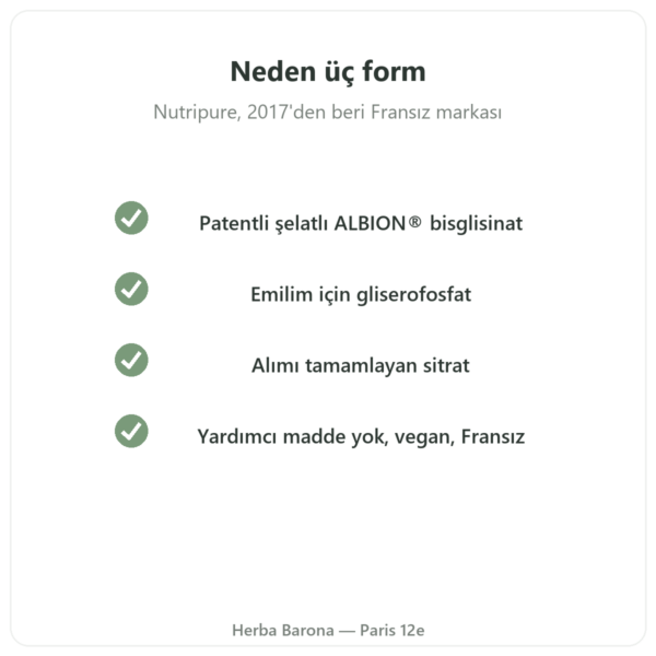 Magnésium³ Toz Nutripure 51 g kalite Paris Herba Barona
