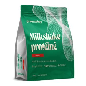 Milkshake Protéiné fraise Greenwhey 23 g protéines 900 g Paris Herba Barona