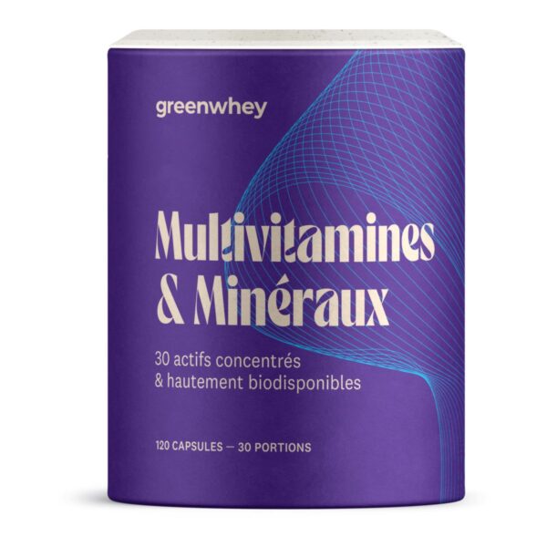 Multivitamines et Minéraux Greenwhey 30 actifs 120 capsules Paris Herba Barona