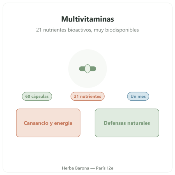 Multivitaminas Nutripure 60 cápsulas presentación Paris Herba Barona