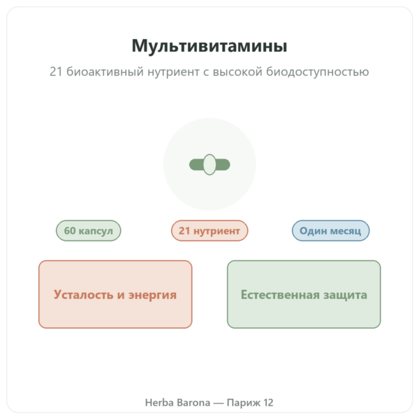 Мультивитамины Nutripure, 60 капсул презентация Paris Herba Barona