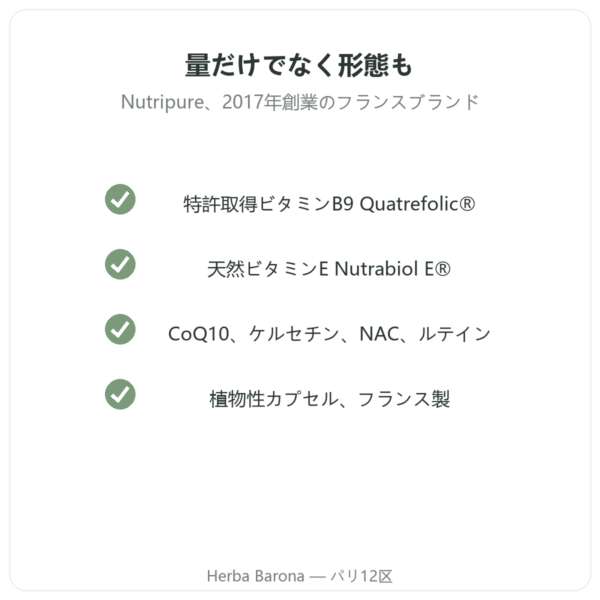 Nutripure マルチビタミン 60カプセル 品質 Paris Herba Barona