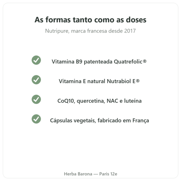 Multivitaminas Nutripure 60 cápsulas qualidade Paris Herba Barona