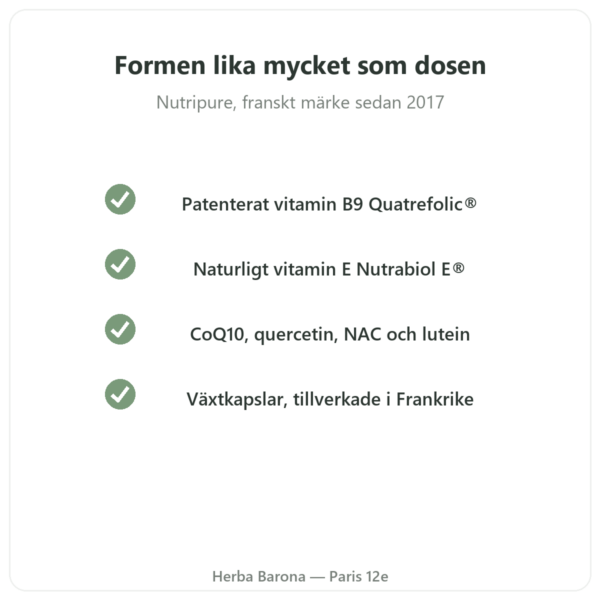 Multivitaminer Nutripure 60 kapslar kvalitet Paris Herba Barona