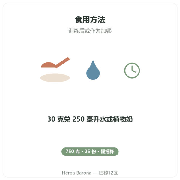 Muscle Protein Nutripure – 原味 – 750 克 使用方法 Paris Herba Barona