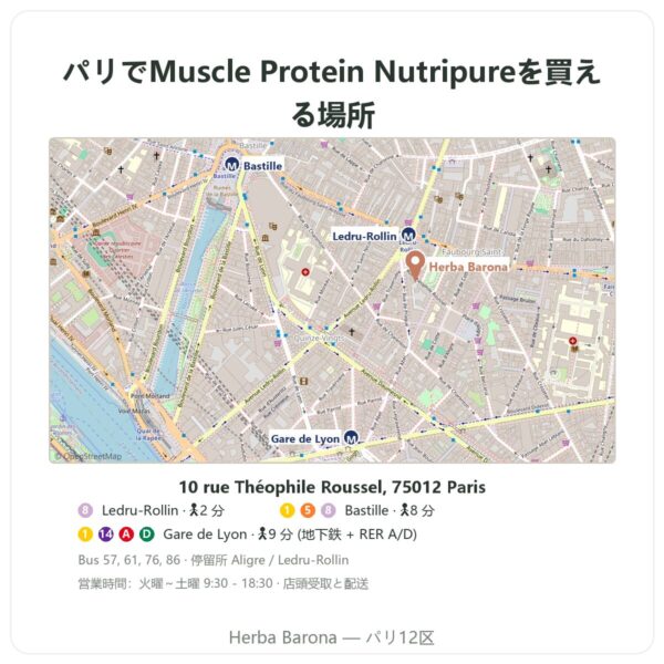 取扱店 Muscle Protein Nutripure – プレーン – 750 g - Herba Barona Paris