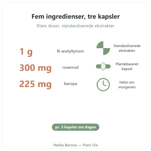 Nootropure Nutripure 90 kapsler (1 måned) fordele og fakta Paris Herba Barona