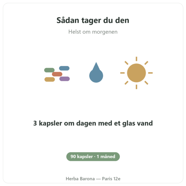 Nootropure Nutripure 90 kapsler (1 måned) anvendelse Paris Herba Barona