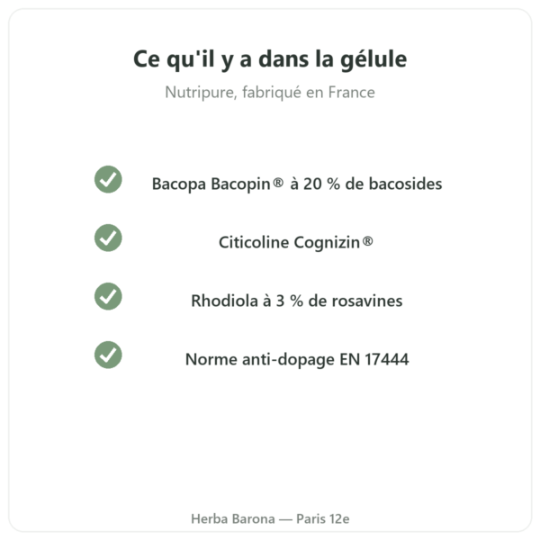 Nootropure Nutripure 90 gélules 1 mois qualité Paris Herba Barona