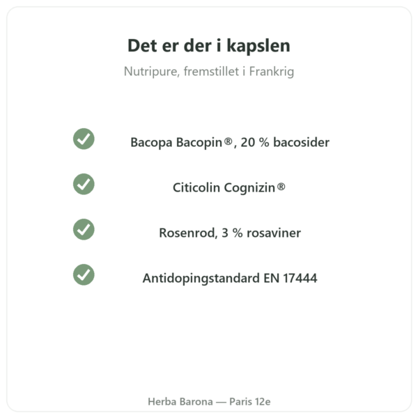 Nootropure Nutripure 90 kapsler (1 måned) kvalitet Paris Herba Barona