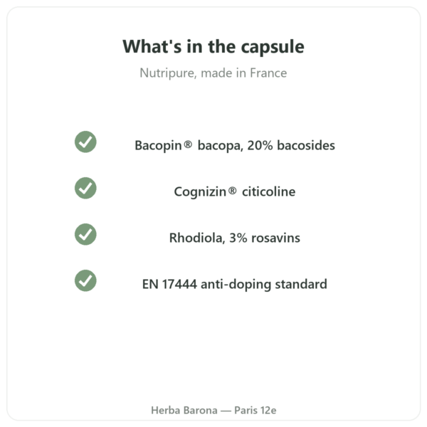 Nootropure Nutripure 90 capsules (1 month) quality Paris Herba Barona
