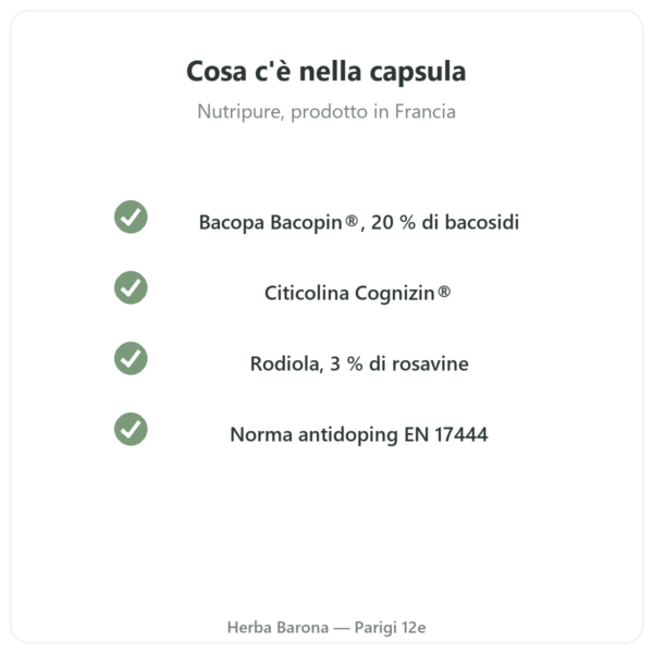 Nootropure Nutripure 90 capsule (1 mese) qualità Paris Herba Barona