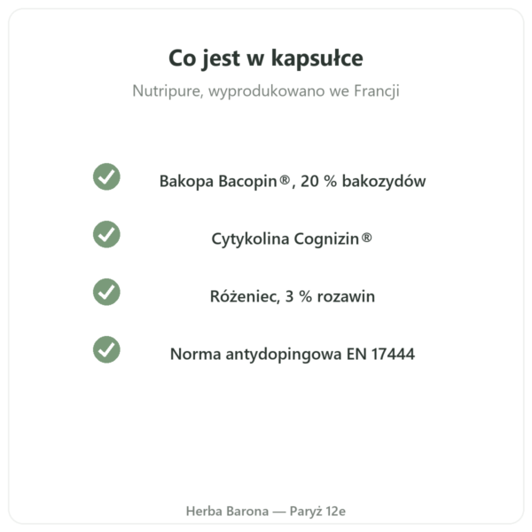 Nootropure Nutripure 90 kapsułek (1 miesiąc) jakość Paris Herba Barona
