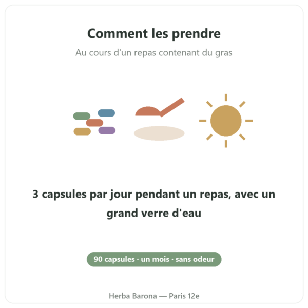 Oméga 3 Epax 90 capsules Nutripure mode d'emploi Paris Herba Barona