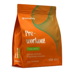 Pre-Workout Greenwhey citron menthe citrulline bêta-alanine 300 g Paris Herba Barona