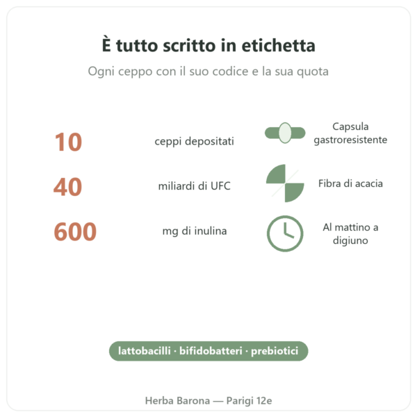 Greenwhey Probiotici & Prebiotici 60 capsule cifre chiave Paris Herba Barona